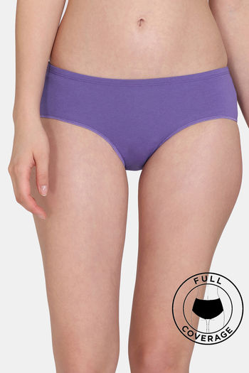 Buy Zivame Low Rise Full Coverage Hipster Panty - Purple Corallites